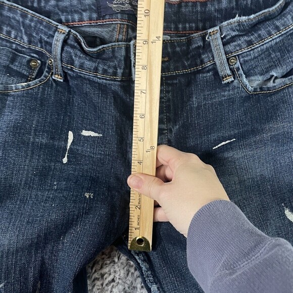 Levi Strauss Signature Series Jeans Paint Splatter Boot Cut Dark Wash Juniors 9 - Picture 8 of 10